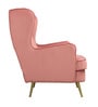 Charm Velvet Fabric Lounge Chair In Pink Colour