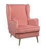 Charm Velvet Fabric Lounge Chair In Pink Colour