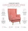Charm Velvet Fabric Lounge Chair In Pink Colour
