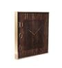Gold Wood Square Wall Clock