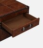 Chavez Leather Coffee Table In Vintage Brown Colour