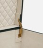 Chavez Leather Linen Trunk In Green Colour