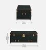 Chavez Leather Linen Trunk In Green Colour