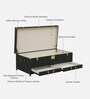 Chavez Leather Linen Trunk In Green Colour