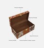 Chavez Leather Linen Trunk In Tan Brown Colour