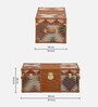 Chavez Leather Linen Trunk In Tan Brown Colour