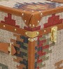 Chavez Leather Linen Trunk In Tan Brown Colour