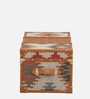 Chavez Leather Linen Trunk In Tan Brown Colour