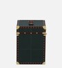 Chavez Leather Portable Bar Cabinet In Green Colour