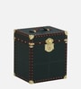 Chavez Leather Portable Bar Cabinet In Green Colour