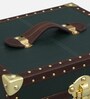 Chavez Leather Portable Bar Cabinet In Green Colour