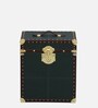 Chavez Leather Portable Bar Cabinet In Green Colour