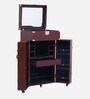 Chavez Leatherette Two Door Bar Cabinet In Wine Red Colour