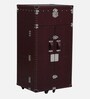 Chavez Leatherette Two Door Bar Cabinet In Wine Red Colour