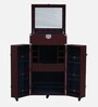 Chavez Leatherette Two Door Bar Cabinet In Wine Red Colour