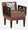 Cheb Mango Wood Convertible Sofa Cum Bed in Velvet Muted Terracotta Colour