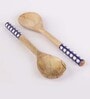 Checkered Blue & White MDF (Set of 2) Serving Cutlery