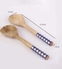 Checkered Blue & White MDF (Set of 2) Serving Cutlery