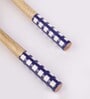 Checkered Blue & White MDF (Set of 2) Serving Cutlery