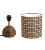Checkered-Carved Table Lamp in Mango Wood