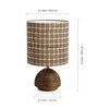 Checkered-Carved Table Lamp in Mango Wood