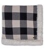 Checkered Sherpa Blanket in Grey & Black Colour