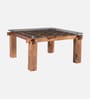 Checkers Sheesham Wood Square Coffee Table in Rustic Teak Finish with Glass Top Checkers Sheesham Wood Square Coffee Table in Rustic Teak Finish with Glass Top