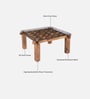 Checkers Sheesham Wood Square Coffee Table in Rustic Teak Finish with Glass Top Checkers Sheesham Wood Square Coffee Table in Rustic Teak Finish with Glass Top