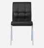Checks Leatherette Dining Chair In Black Colour Set Of 2