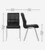 Checks Leatherette Dining Chair In Black Colour Set Of 2