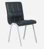 Checks Leatherette Dining Chair In Black Colour Set Of 2