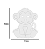 Cheerful Baby Monkey Brown & Beige Engineered Wood Wall Art With LED Light