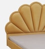 Cheerful Upholstered Queen Size Bed In Yellow Colour