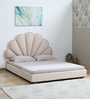 Cheerful Upholstered Queen Size Bed In White Colour