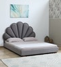 Cheerful Upholstered Queen Size Bed In Grey Colour