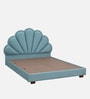 Cheerful Upholstered Queen Size Bed In Blue Colour