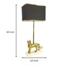 Antique Brass Finish Metal Design Cheetah Table Lamp with Marble Base