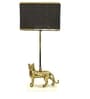 Antique Brass Finish Metal Design Cheetah Table Lamp with Marble Base
