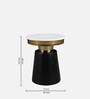 Chelsea Marble Top End Table In White, Black & Gold Colour