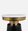 Chelsea Marble Top End Table In White, Black & Gold Colour