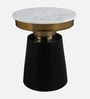 Chelsea Marble Top End Table In White, Black & Gold Colour
