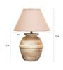 Vicenza Beige Cotton Shade Night Lamp With Wood Base