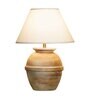 Bolanzo White Cotton Shade Night Lamp With Wood Base