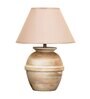 Vicenza Beige Cotton Shade Night Lamp With Wood Base