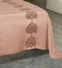 Chempange Rose 300TC 100% Cotton Solids Flat Embroidered Super King Bedsheet With 2 Pillow Covers