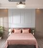 Peach 300TC 100% Cotton Solid Flat Embroidered Super King Bedsheet With 2 Pillow Covers