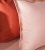Peach 300TC 100% Cotton Solid Flat Embroidered Super King Bedsheet With 2 Pillow Covers