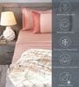 Chempange Rose 300TC 100% Cotton Solids Flat Super King Bedsheet With 2 Pillow Covers