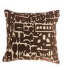 Brown Velvet Geometric 16x16 inches Cushion Cover (5Pc)