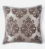 Grey Traditional Chenille 16 x 16 Inches Cushion Covers (Set of 2)